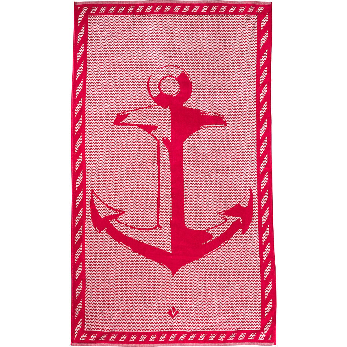 brisača za na plažo sidro rdeča