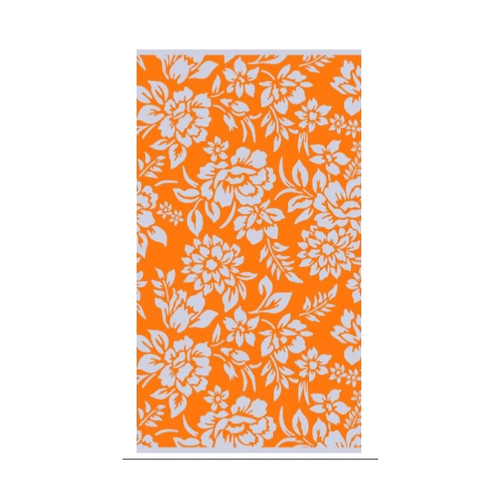 brisača za na plažo flower print oranžna